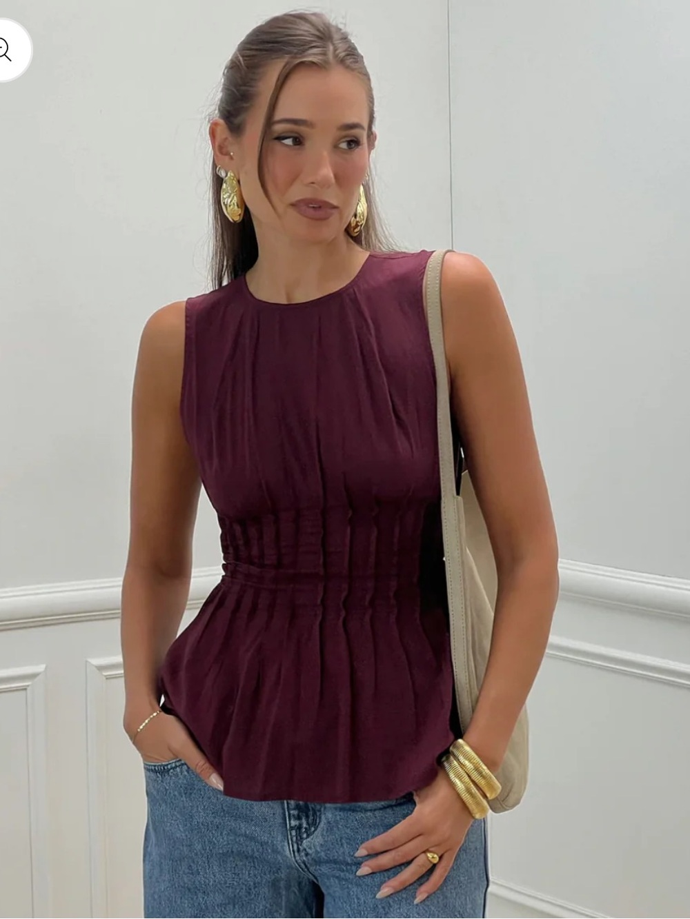 NWOT We Wore What Pleated Peplum Top